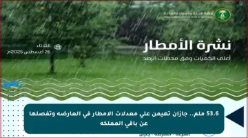 53.6 ملم.. جازان تهيمن على معدلات الأمطار في العارضة وتفصلها عن باقي المملكة